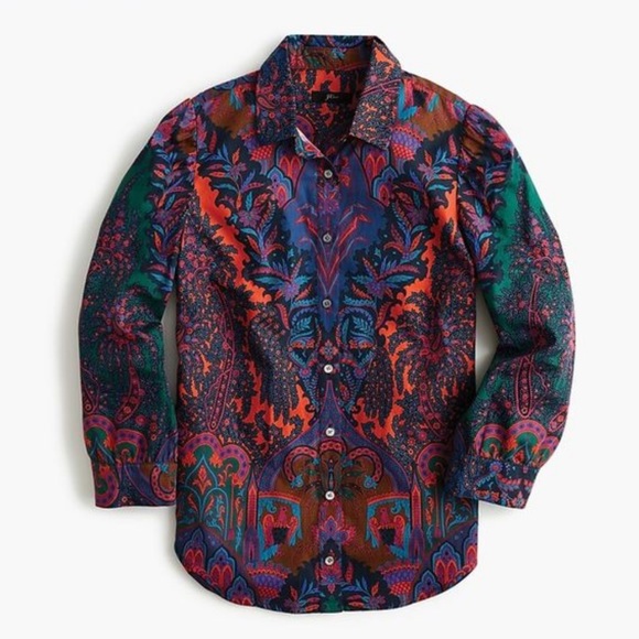 J. Crew Tops - J. Crew Puff Sleeve Button Down in Ratti Print